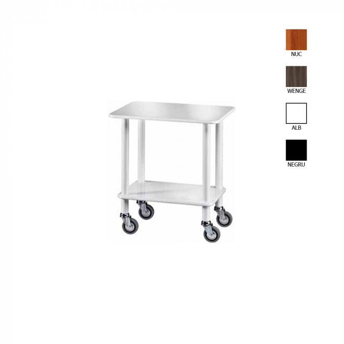 Carucior servire din lemn cu 2 polite, culoare nero-negru, 700x500x780 mm, CL903N [1]
