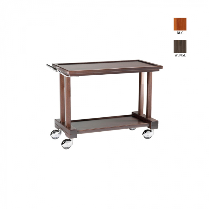 Carucior servire din lemn cu 2 polite, culoare nuc, 1150x550x820 mm, LP1000 [1]