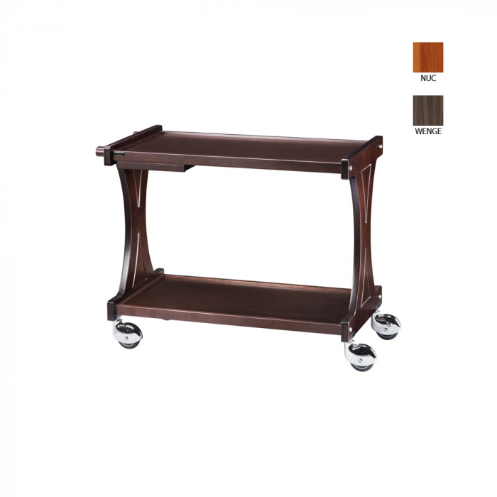 Carucior servire din lemn cu 2 polite, culoare nuc, CL2000 [1]