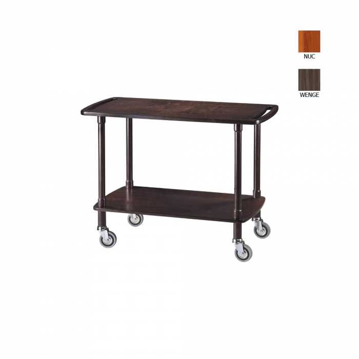 Carucior servire din lemn cu 2 polite, culoare carbon, 1100x400x820 mm, CLP2002L40CA [1]