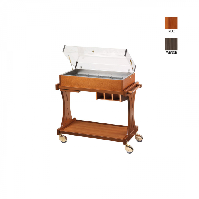 Carucior servire din lemn cu 2 polite, culoare carbon, 1060x550x1080 mm, CL2785CA [1]