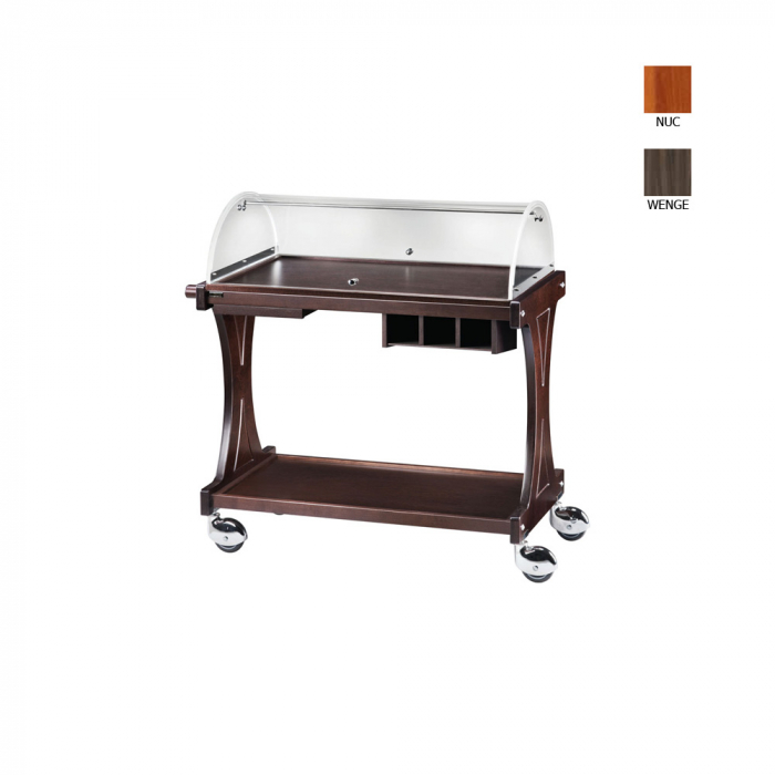 Carucior servire din lemn cu 2 polite, culoare carbon, 860x550x1100 mm, CL2255CA [1]