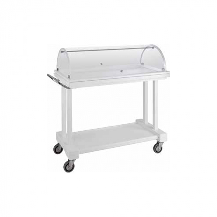 Carucior servire din lemn cu 3 polite, culoare bianco-alb, 810x550x1080(h) mm, LP850B [1]