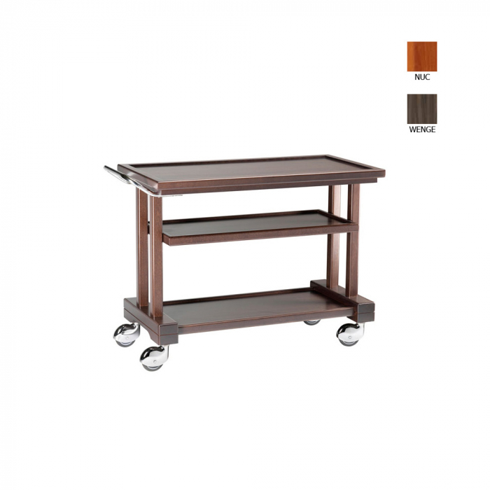 Carucior servire din lemn cu 3 polite, culoare nuc, 1150x550x820 mm, LP1050 [1]