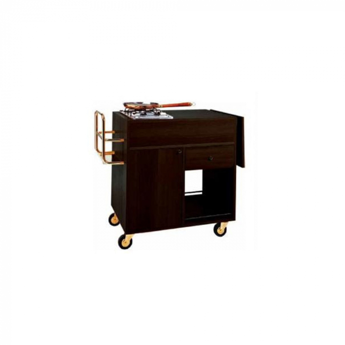 Carucior servire din lemn stratificat cu 1 arzator, culoare carbon, 1450x580x850 mm, CF1202CA [1]