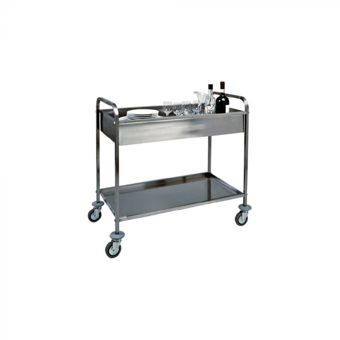 Carucior servire din otel inoxidabil cu 2 polite, 1010x570x970 mm, CA1388 [1]