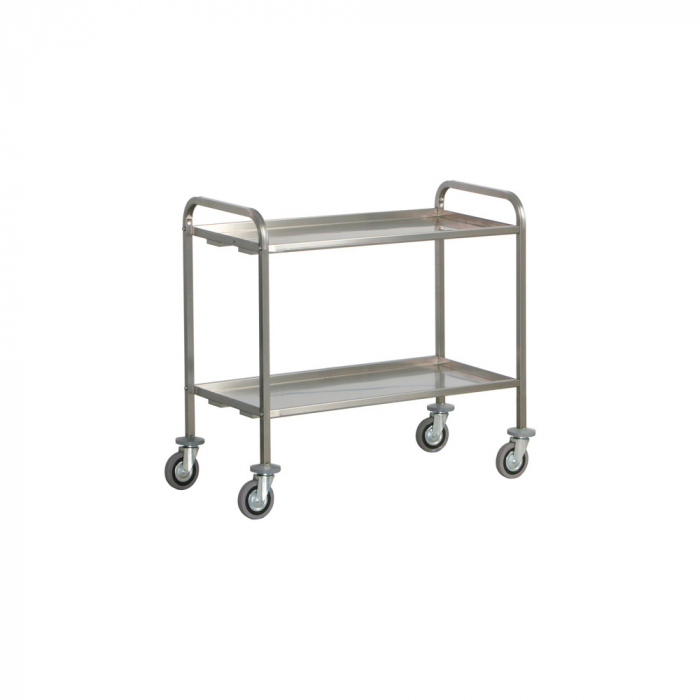 Carucior servire din otel inoxidabil cu 2 polite pentru transport greu, 1120x670x980 mm, CA1393P [1]