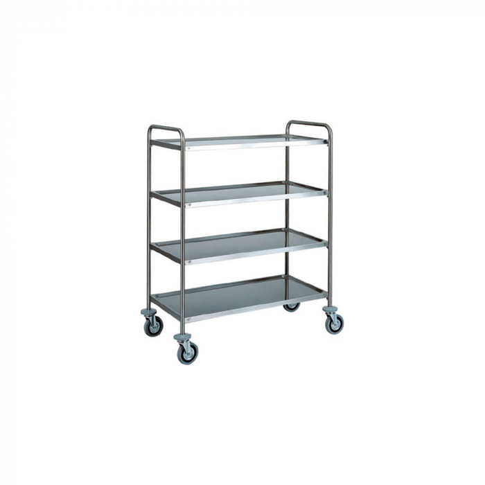 Carucior servire din otel inoxidabil cu 4 polite, 900x600x1400 mm, CA1424 [1]