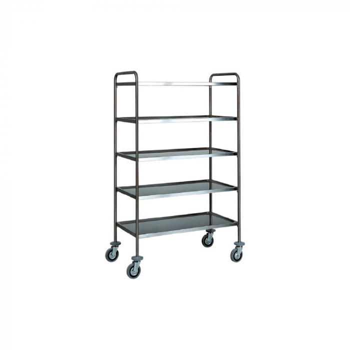 Carucior servire din otel inoxidabil cu 5 polite, 1100x600x1700 mm, CA1427 [1]
