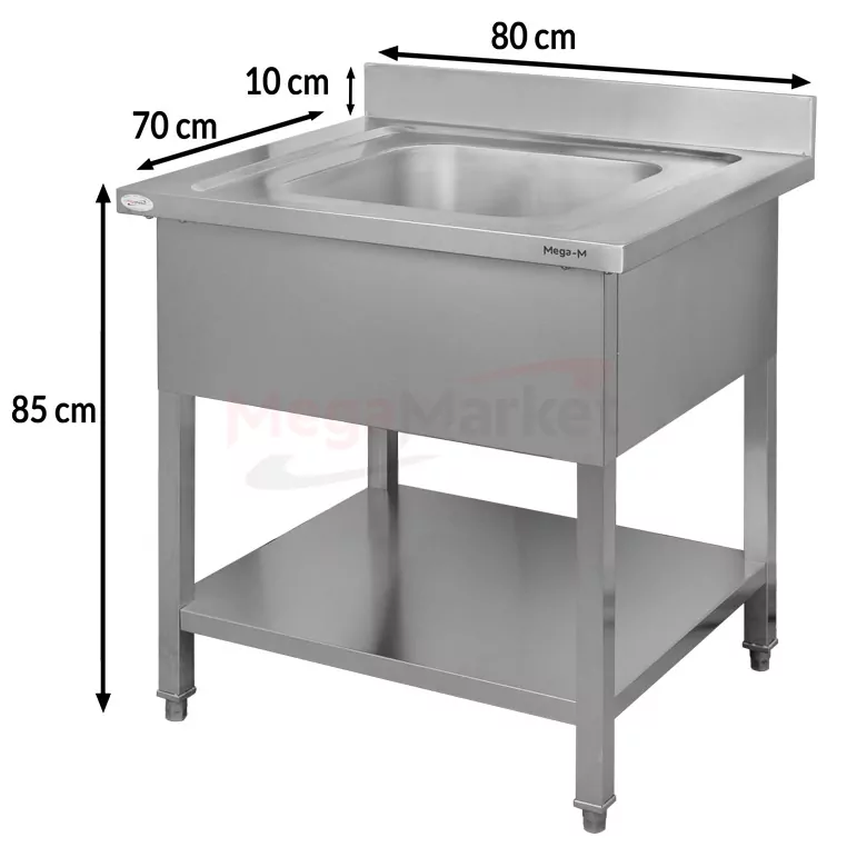Chiuveta inox 1 cuva cu masca si raft 80x70x85cm [8]