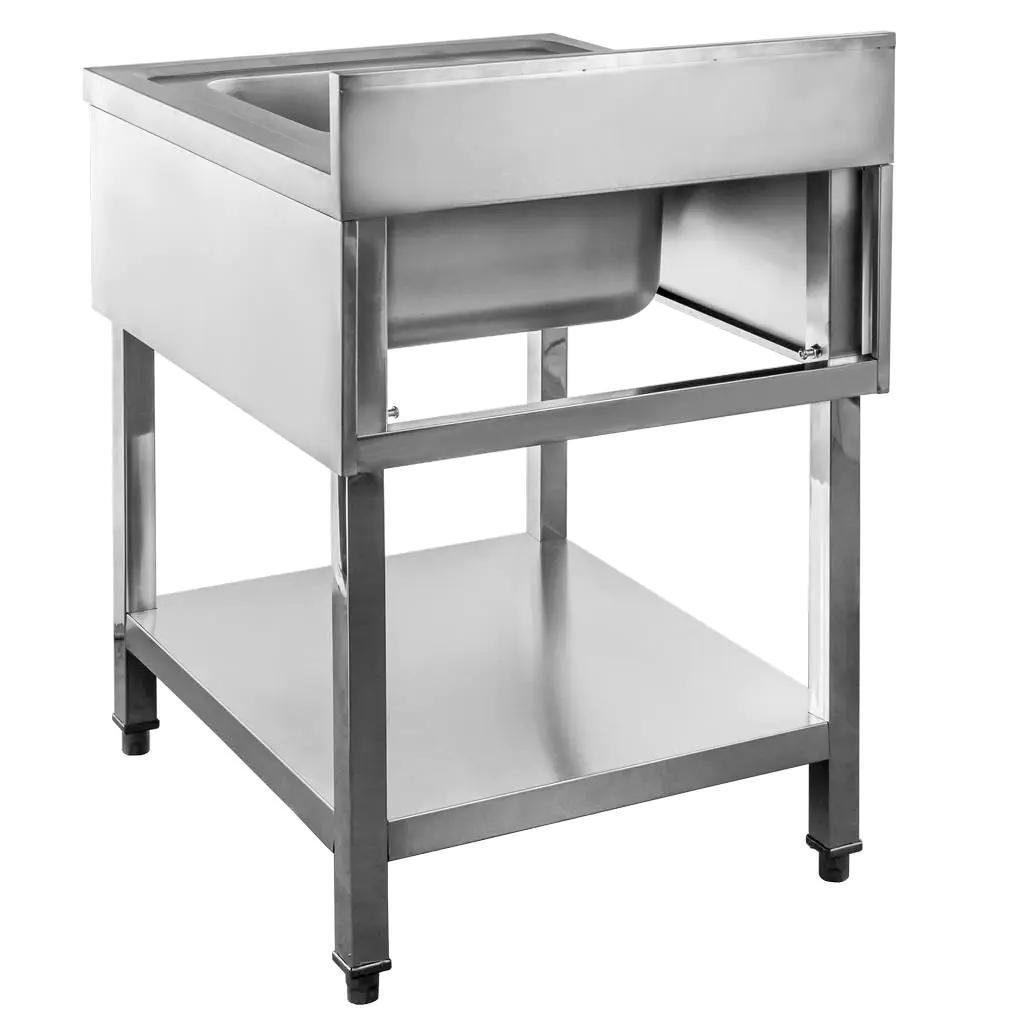 Chiuveta inox 1 cuva cu masca si raft 80x70x85cm [5]