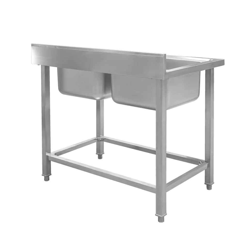Chiuveta inox 2 cuve 100x60x85cm [5]