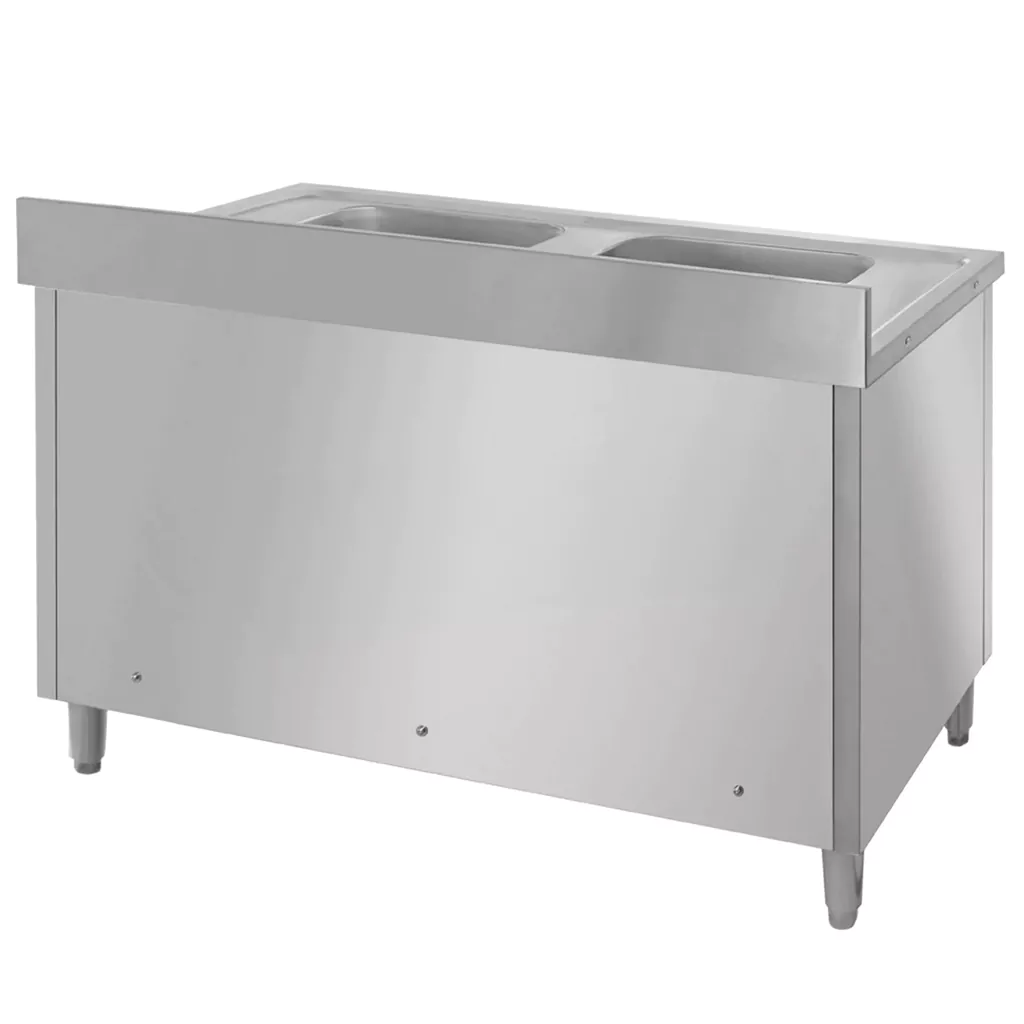 Chiuveta inox 2 cuve cu dulap 120x60x85cm [7]