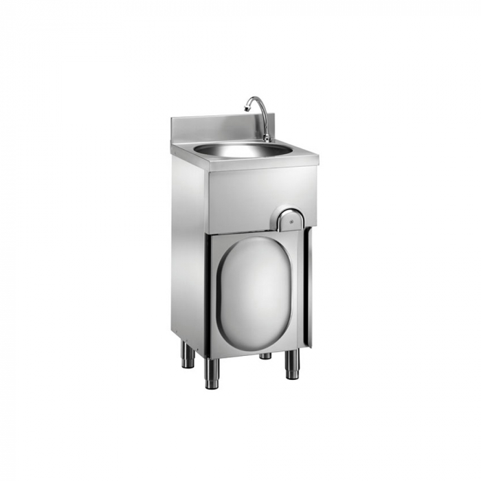 Chiuveta inox cu actionare la genunchi cu suport, 400x400x850(h) mm, LM48M [1]