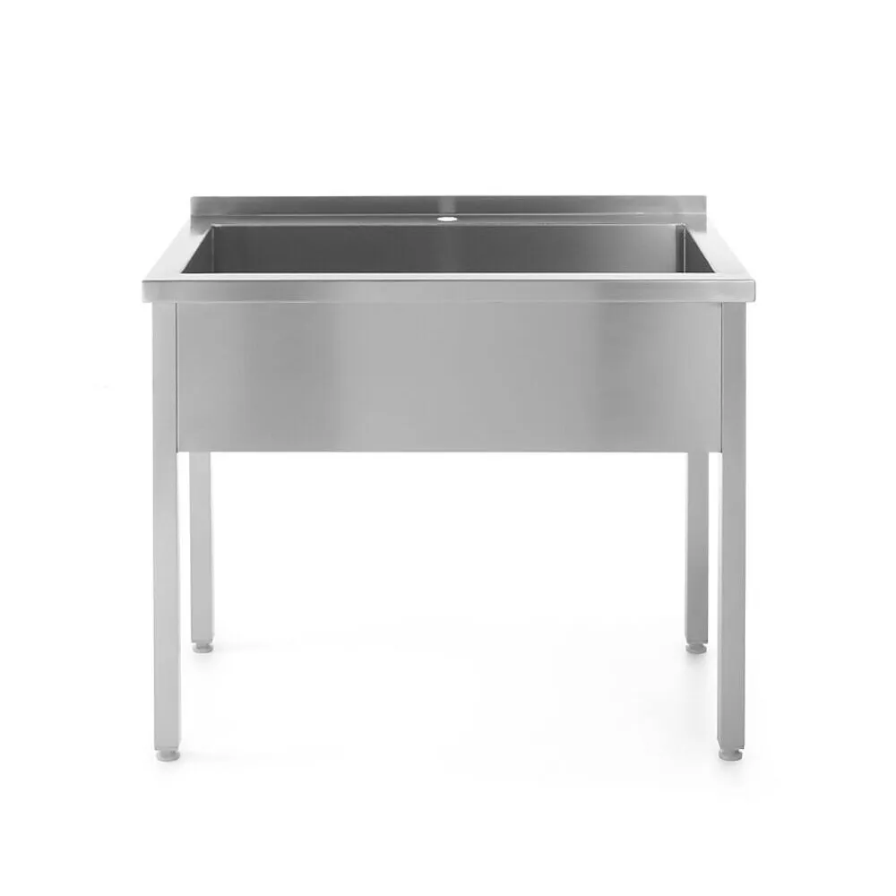 Chiuveta inox cu rebord, 80x60x85 cm, sudata [2]