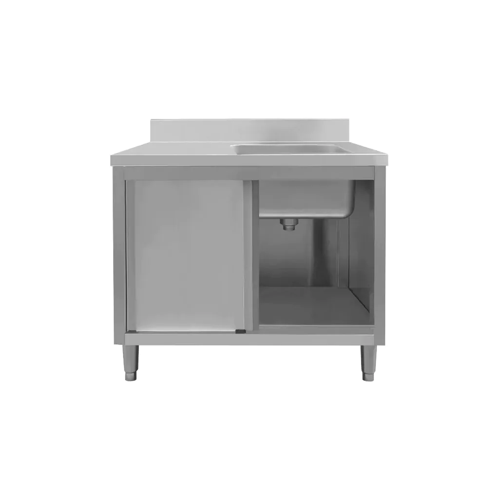 Chiuveta inox cuva dreapta, dulap 100x60x85cm [4]