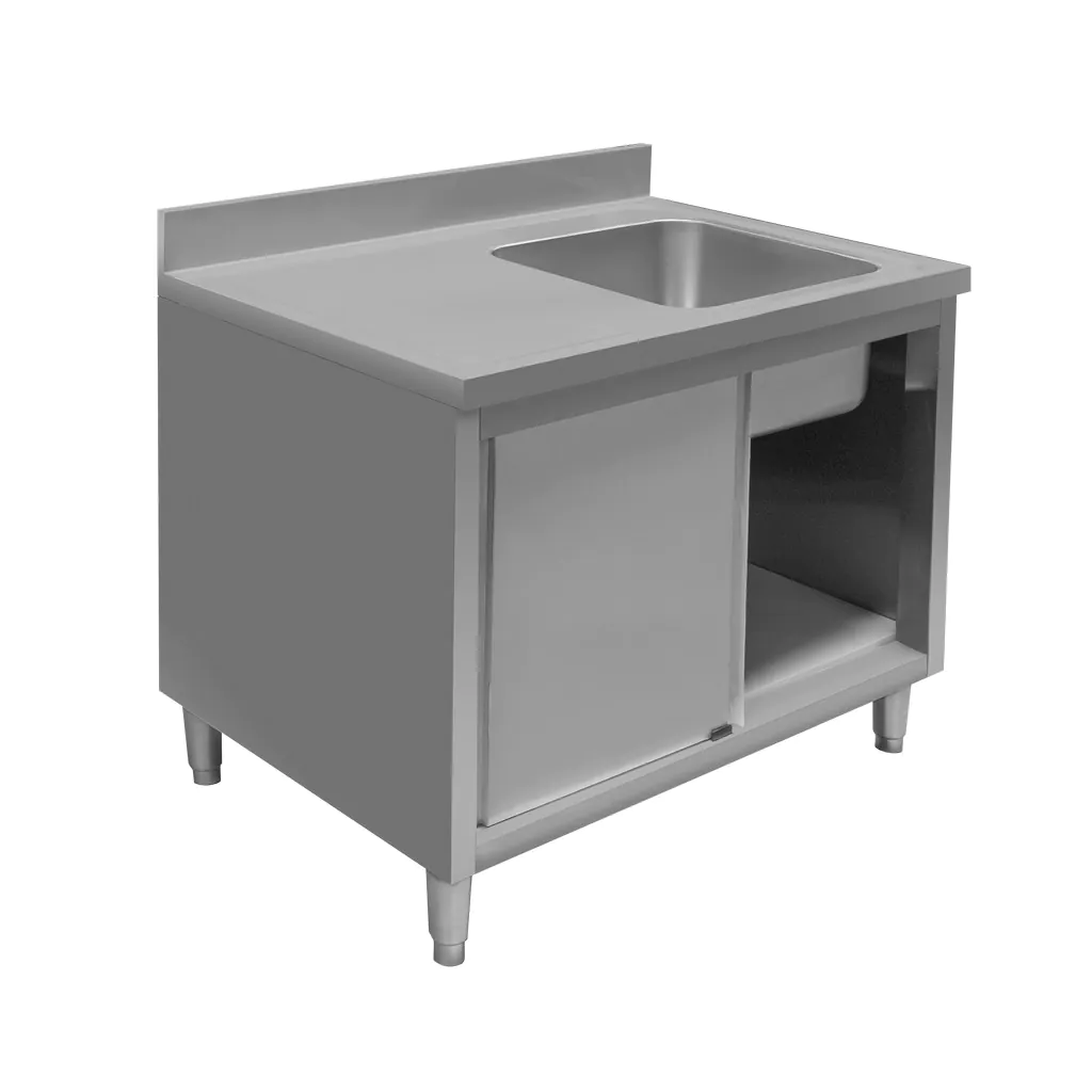 Chiuveta inox cuva dreapta, dulap 100x60x85cm [2]