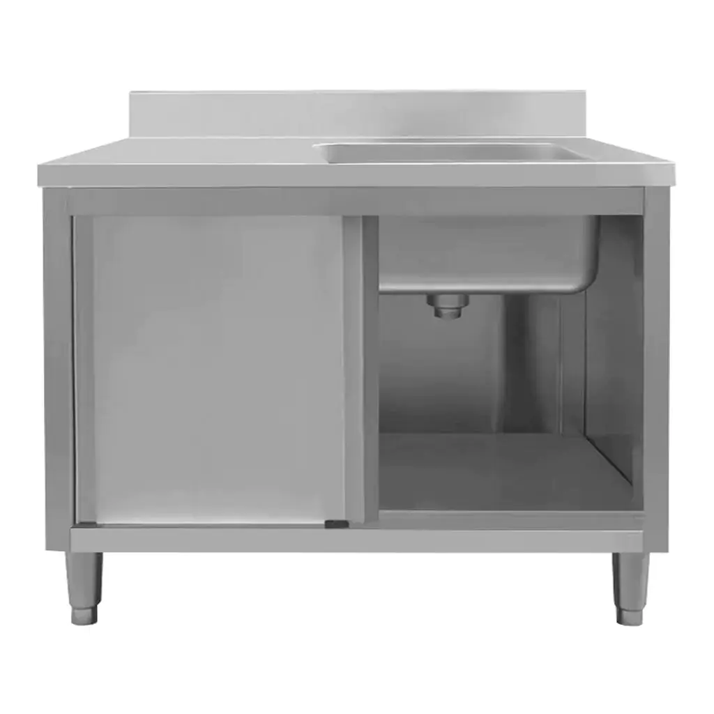 Chiuveta inox cuva dreapta, dulap 120x70x85cm [6]