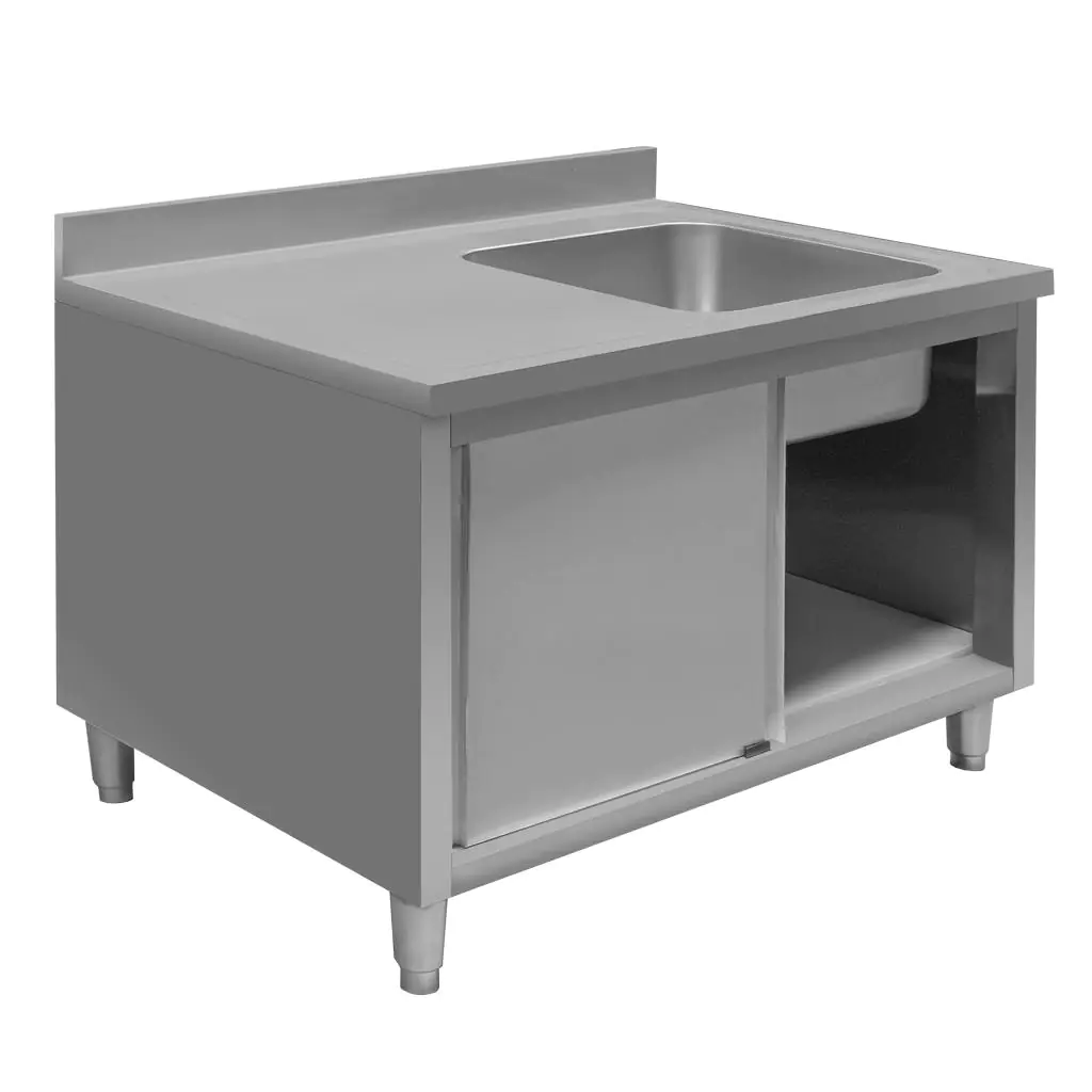 Chiuveta inox cuva dreapta, dulap 120x70x85cm [7]