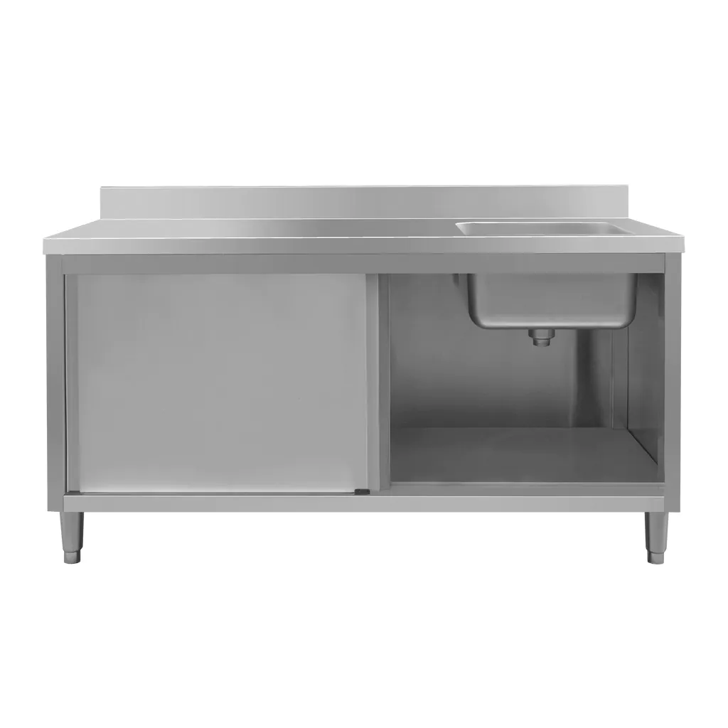 Chiuveta inox cuva dreapta, dulap 160x60x85cm [4]