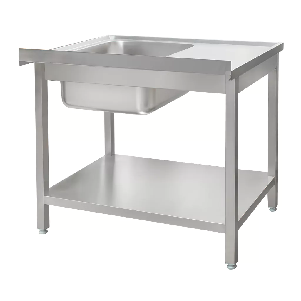 Chiuveta inox cuva dreapta si raft 100x70x85cm [6]