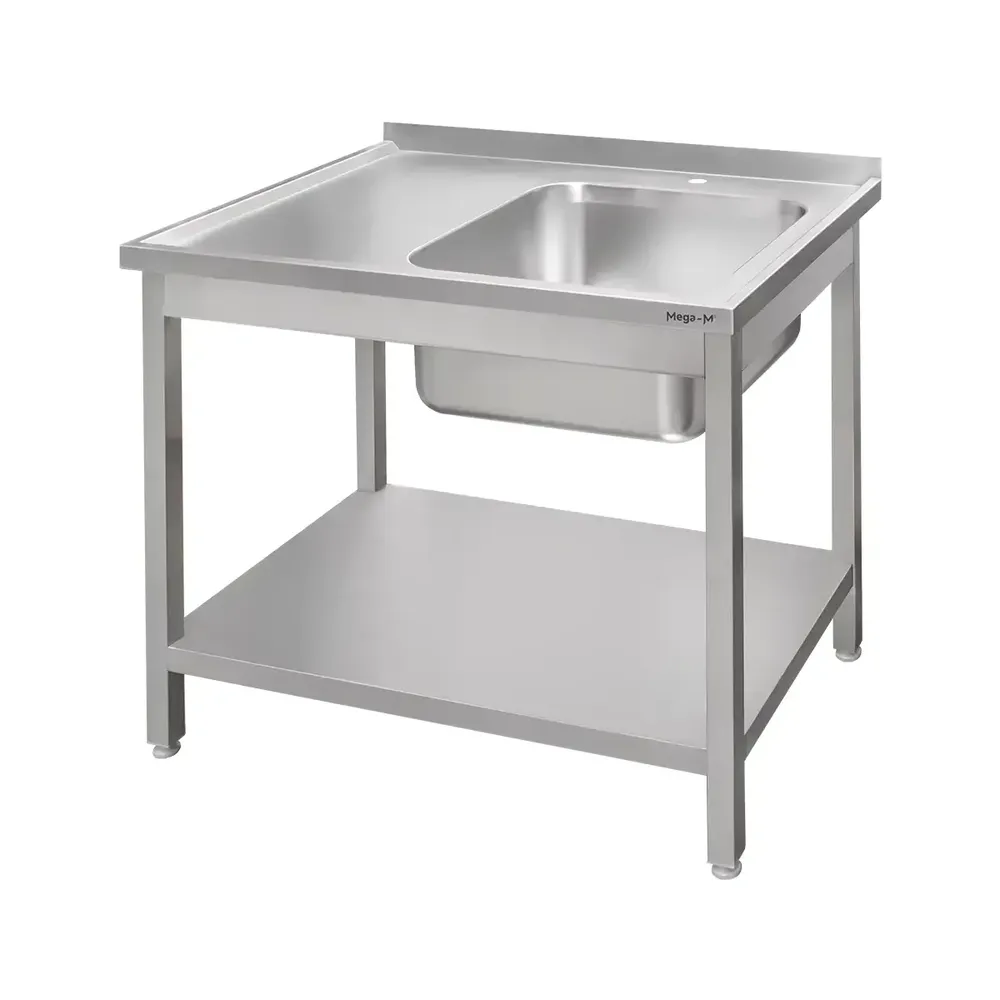 Chiuveta inox cuva dreapta si raft 100x70x85cm [1]