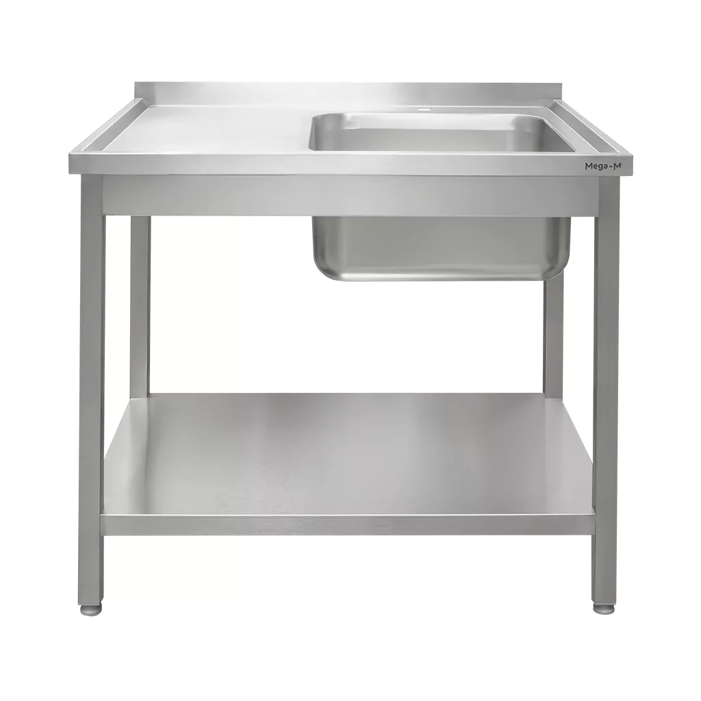 Chiuveta inox cuva dreapta si raft 100x70x85cm [5]