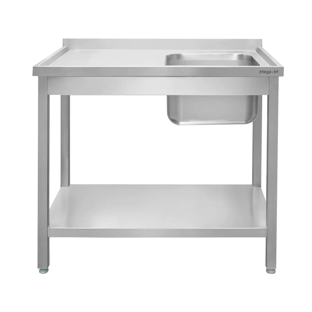 Chiuveta inox cuva dreapta si raft 120x60x85cm [7]