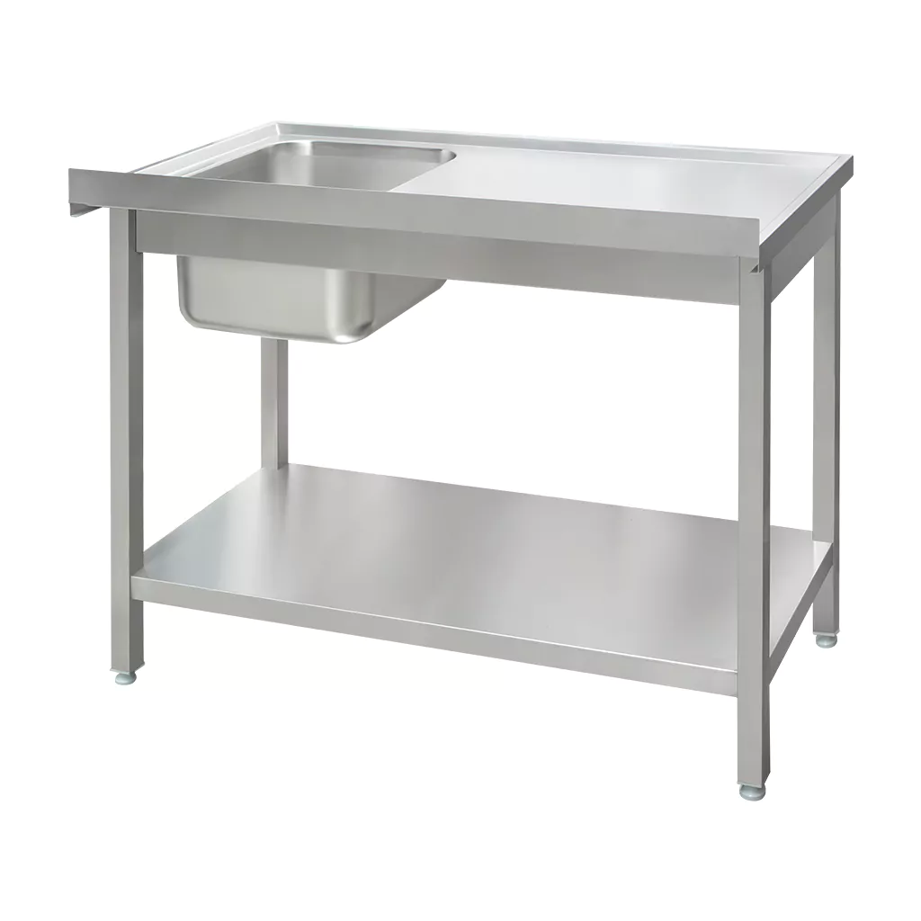 Chiuveta inox cuva dreapta si raft 120x60x85cm [6]