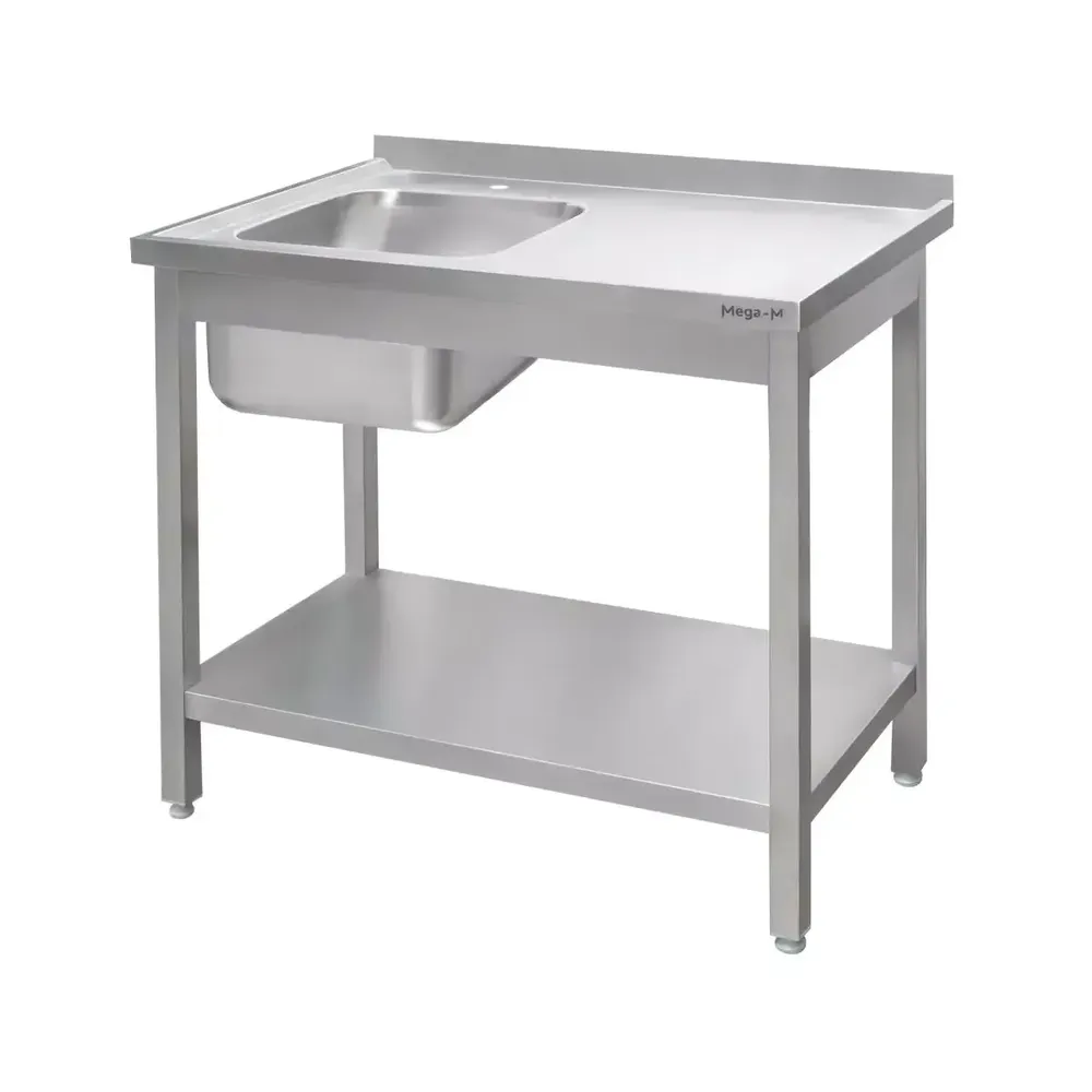 Chiuveta inox cuva stanga si raft 120x60x85cm [1]