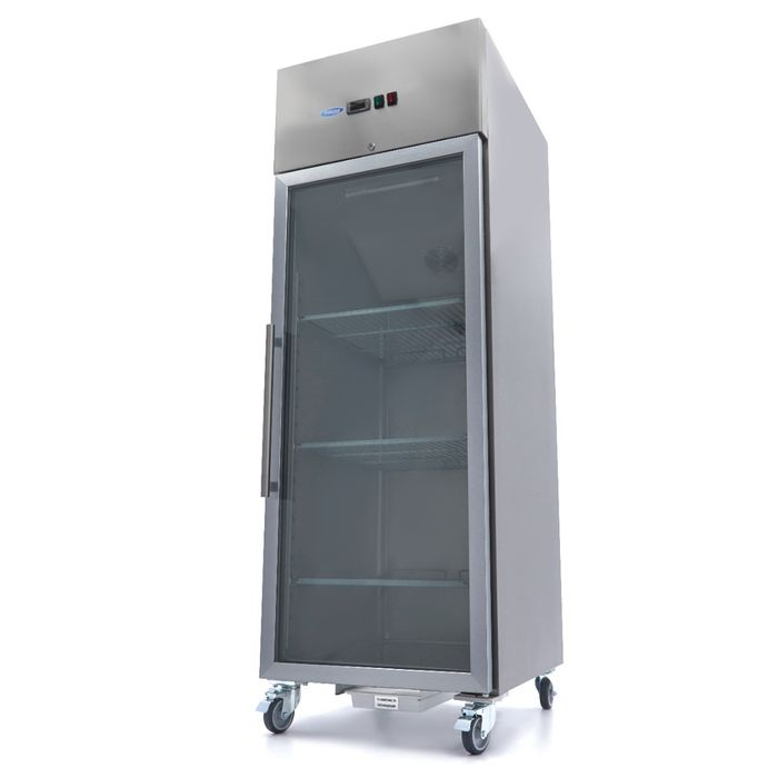 Congelator 700 litri inox cu usa sticla si 3 rafturi reglabile [1]
