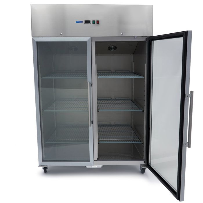Congelator inox 1200 litri cu 2 usi sticla si 6 rafturi gn [6]