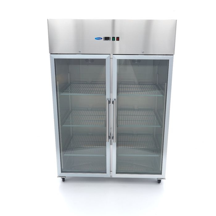 Congelator inox 1200 litri cu 2 usi sticla si 6 rafturi gn [8]