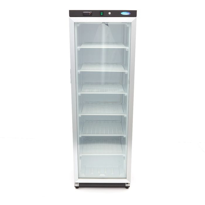 Congelator negru 400 litri cu usa sticla si 6 rafturi fixe [6]