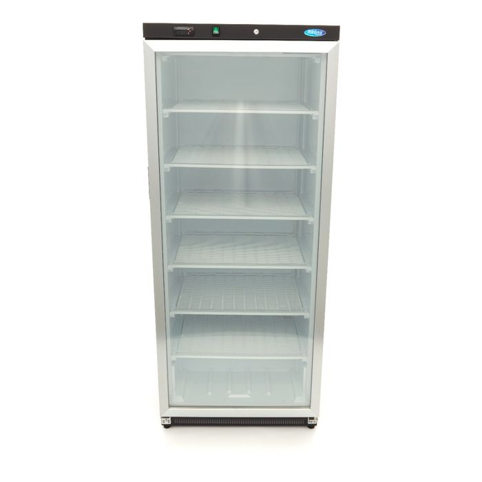 Congelator negru 600 litri cu usa sticla si 6 rafturi fixe [6]