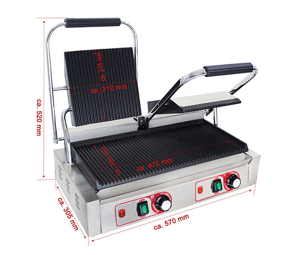 Contact grill panini dublu striat, 230V, 3,6kW, BKG7 [2]