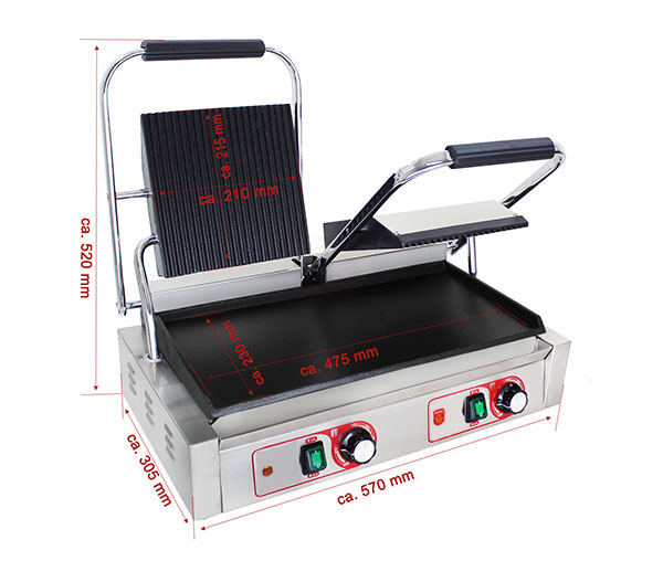 Contact grill panini dublu striat-neted, 230V, 3,6kW, BKG8 [3]