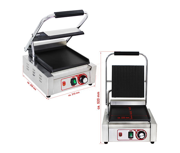 Contact grill panini simplu striat-neted, 230V, 1,8kW, BKG2 [2]