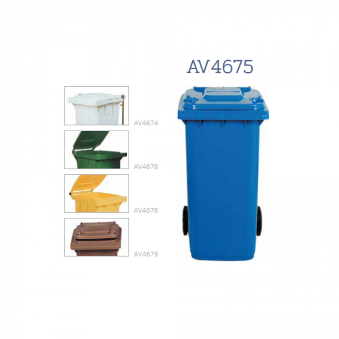 Container pentru colectare deseuri 120 litri, culoare verde, 540x490x850(h) mm, AV4676 [1]