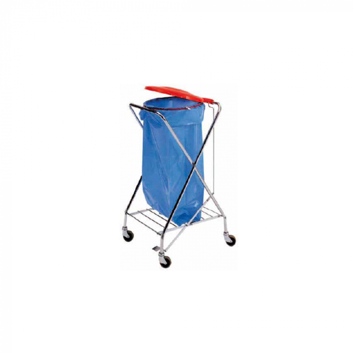 Cos de gunoi cu structura cromata in forma de X pentru sac si pedala, 580x560x1020(h) mm, CA1603 [1]