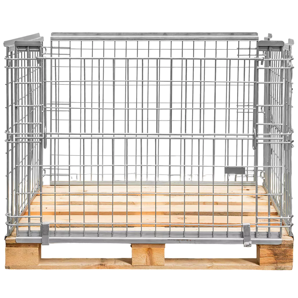 Cos metalic pentru paleti 120x80 cm deschidere pe ambele parti [3]