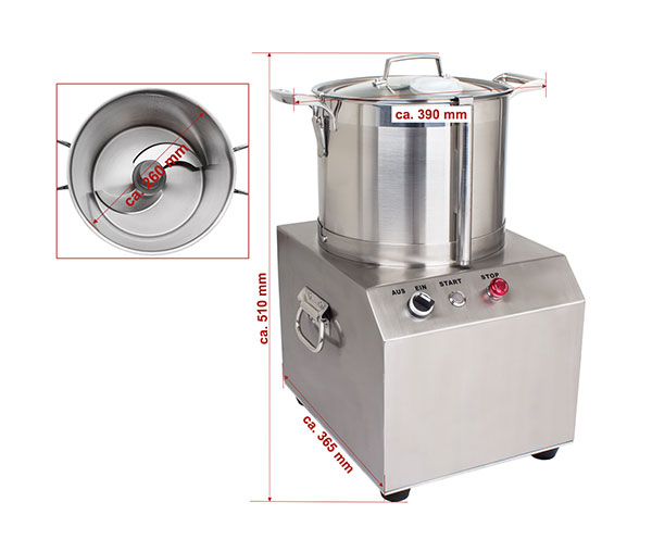 Cutter electric profesional 10 litri, 230V, 1,1kW, BKK-10 [4]