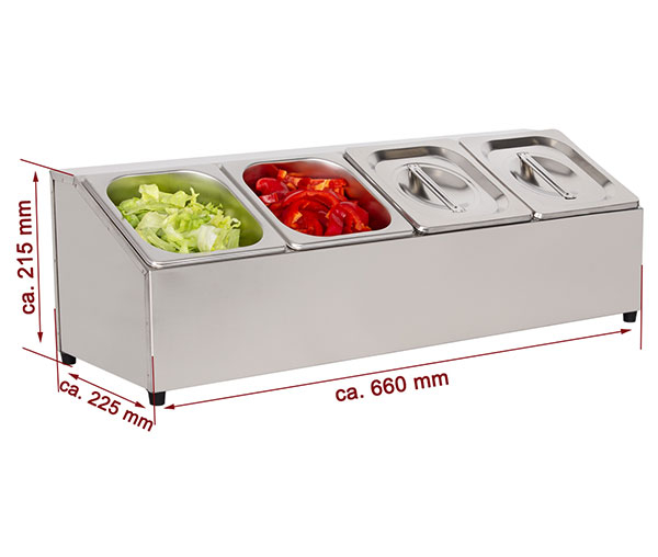 Cuve inox pentru ingrediente 4 GN1/6 BGN-4 [3]