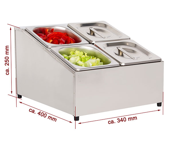 Cuve inox pentru ingrediente 4 GN1/6 BGN4-Duo [4]