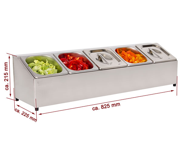 Cuve inox pentru ingrediente 5 GN1/6 BGN-5 [3]