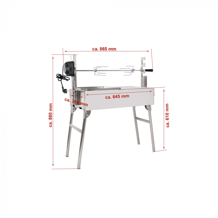 Protap rotisor cu tava si gratar din inox pentru pui, 230V, SGB-8RW [2]