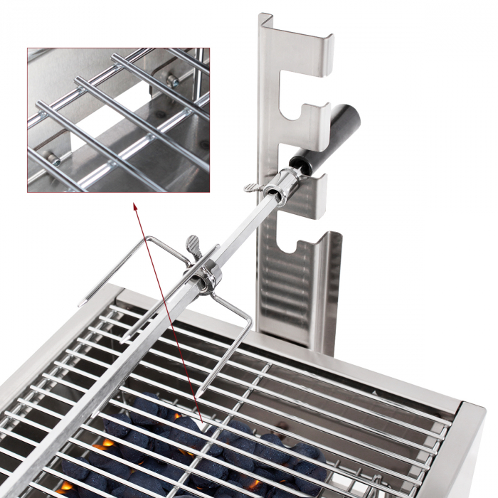 Protap rotisor cu tava si gratar din inox pentru pui, 230V, SGB-8RW [5]