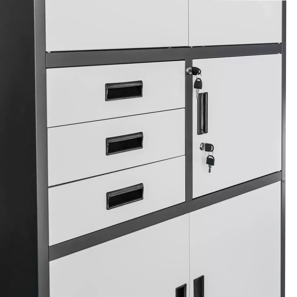 Dulap arhive cu seif, grafit/gri, 90x40x185cm [3]