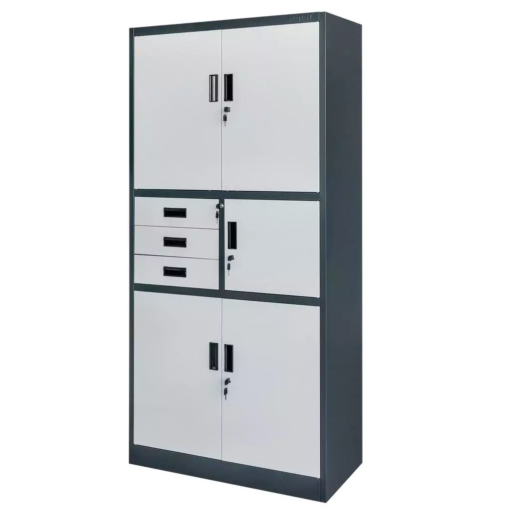 Dulap arhive cu seif, grafit/gri, 90x40x185cm [8]