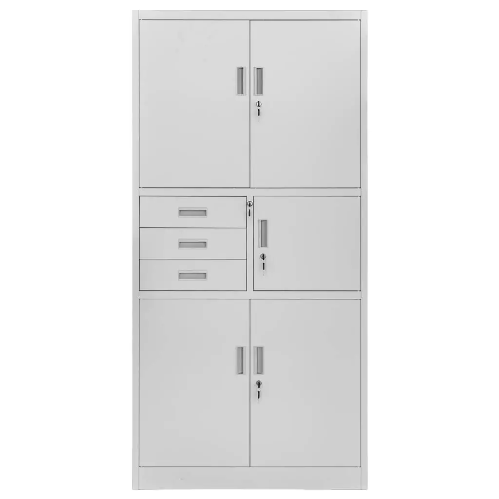 Dulap arhive cu seif, gri, 90x40x185cm [3]